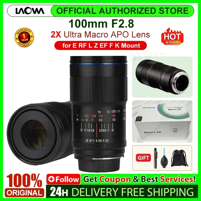 비너스 옵틱스 라오와 100mm f/2.8 2X 울트라 매크로 APO 렌즈( E, 캐논..