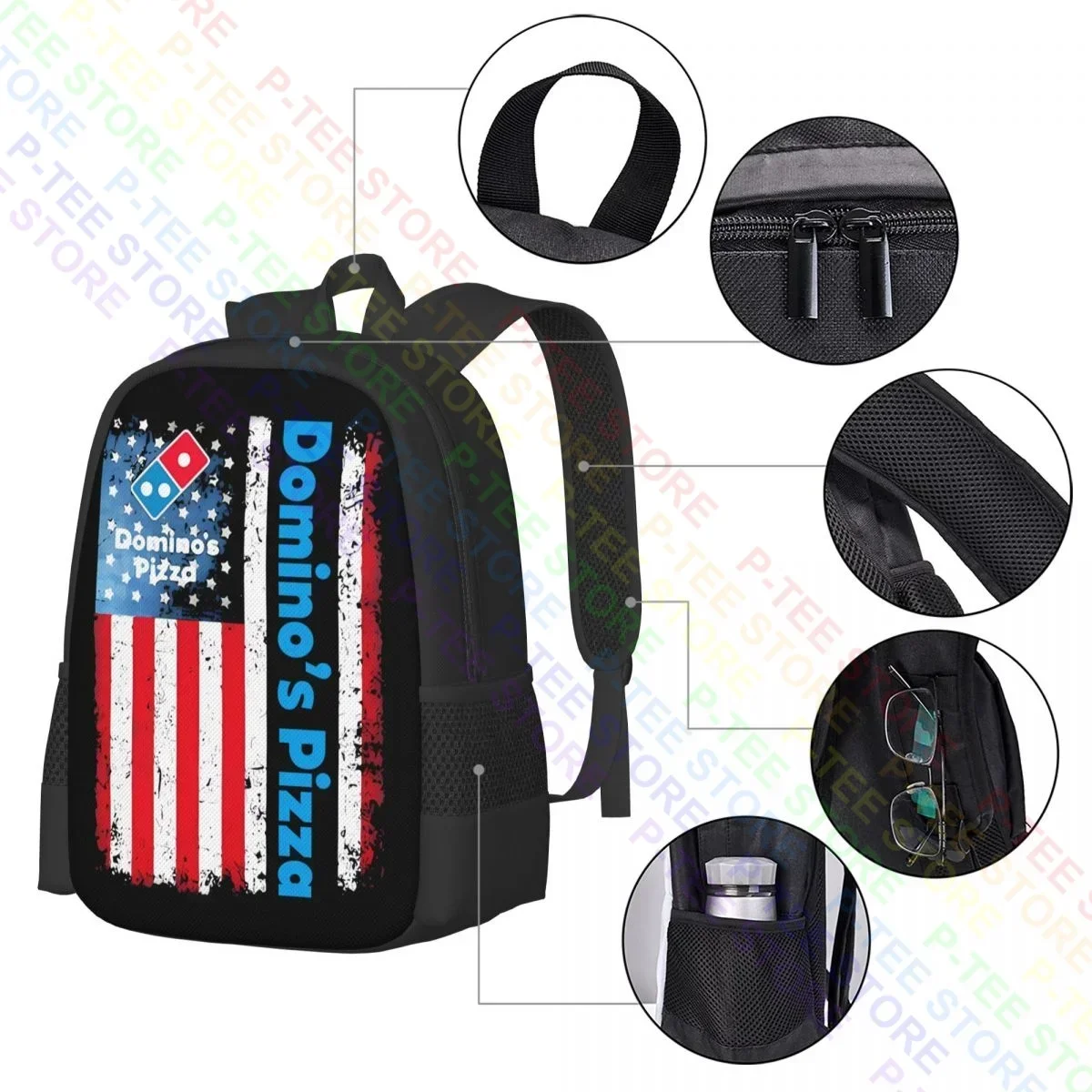 Domino'S Pizza American FlagBackpack Large Capacity Backpack Eco