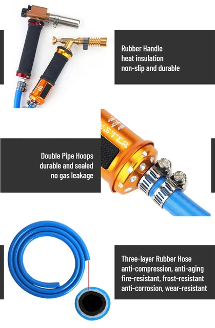 Torcia A Gas Gotrain - Cannello A Propano Con Tubo 1.5m Per Saldatura E BBQ - Foto 2