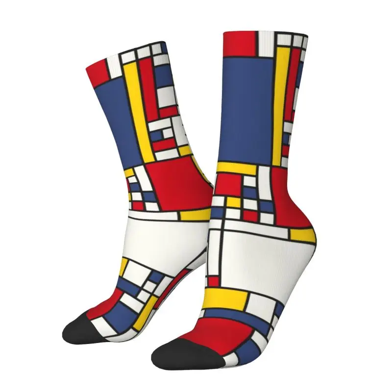 Fun Piet Da Uomo Mondrian Minimalist De Stijl Dress Socks Unisex Comodo Caldo Stampa 3D Modern Abstract Art Crew Socks