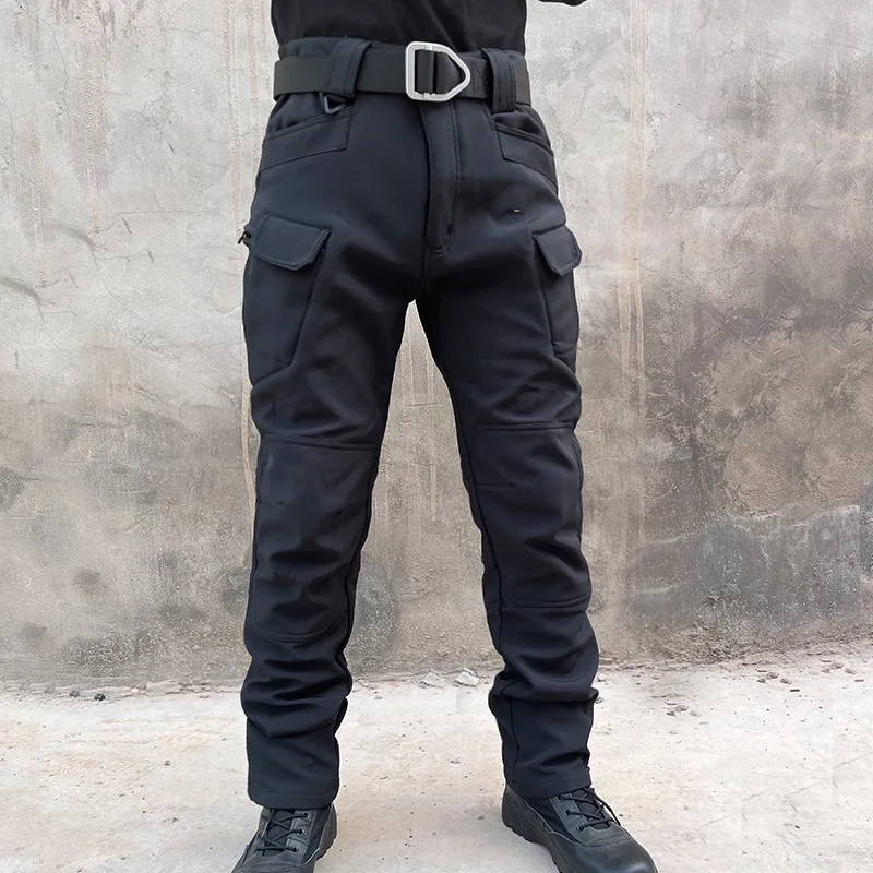 Men's Tactical Pants Fleece Warm Casual Work Pants Wear-resistant Dirt resistant Thick Mountaineering Pants