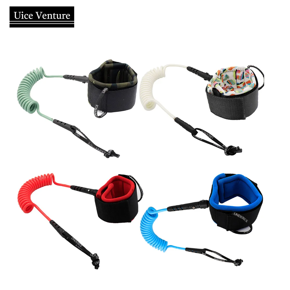 

Surf Leash 5.5mm 5FT Surfing Elastic Coiled Surfboard Ankle Leash Super Strong Webbing Surf Leg Rope SUP Paddle Leash