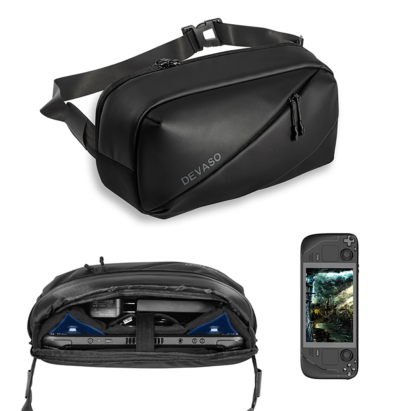 

Crossbody Bag for Steam Deck Travel Carry Case Waterproof Shoulder Storage Bag for STEAM DECK Large-Capacity Bag