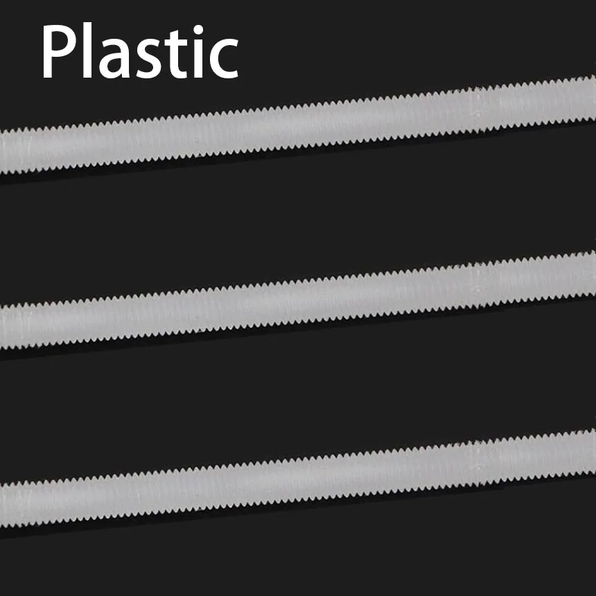 Parafuso Plástico de Nylon Branco do Parafuso Linha Completa Parafuso Prisioneiro da Barra de Rod m4 m5 m6 m8 M10 M12 M16 M18 250 mm Comprimento