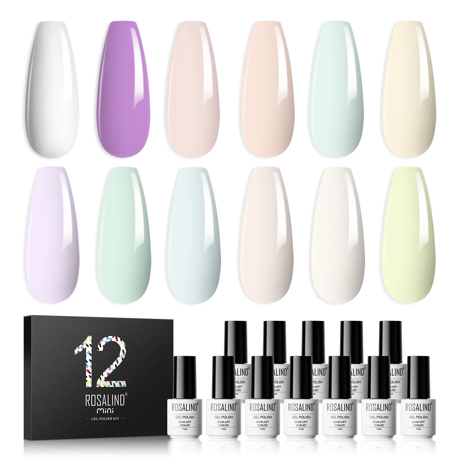 ROSALIND 2/4/6/12Pcs/set Classic Red Series Gel Polish Set Soak Off UV Lamp Nail Gel Shiny Bright For Nail Art Design 4