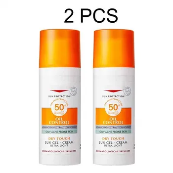 지성 민감성 피부를 위한 오리지널 선스크린 SPF 50 +, 상쾌한 오일 컨트롤, 가벼운 땀 방지 매트 선블록, 자외선 차단, 2 개