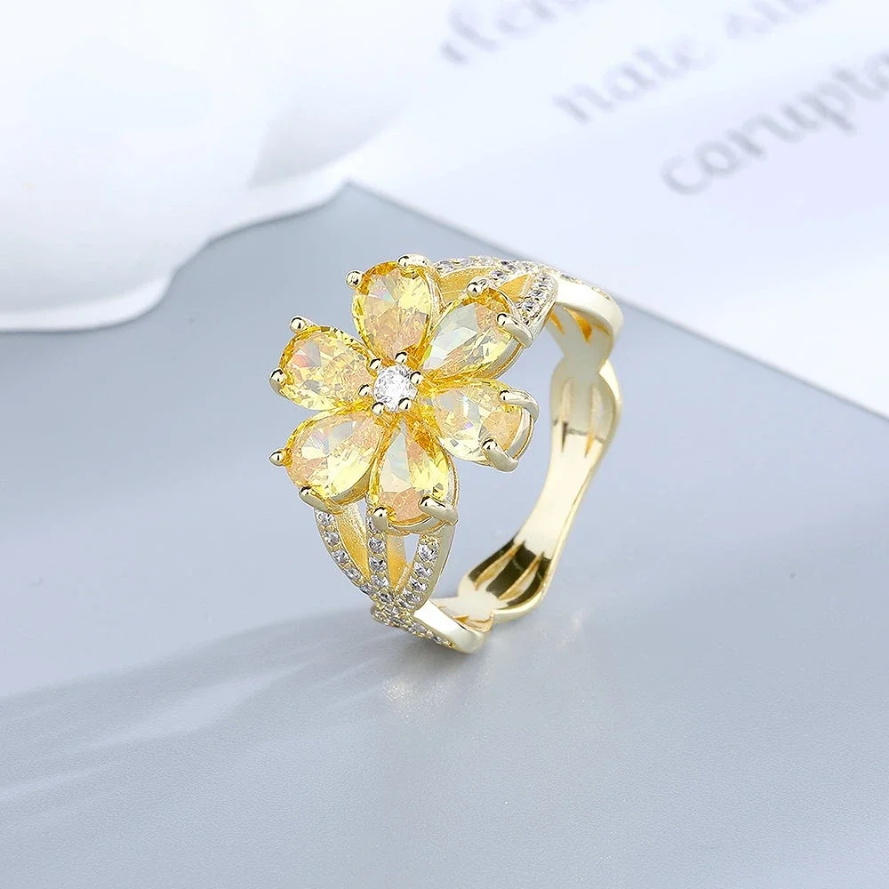 Anillo De Flores Para Niña, Romántico, Bonito, Brillante, Elegante, En  Forma De Copo De Nieve Con Piedra De Circón Cúbico, Anillos Para Mujer De  9,65 €