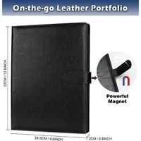 A4 Leather Clipboard Folder Padfolio Business Resume File Folder Padfolio Clipboard Interview Conference Document File Organizer 2