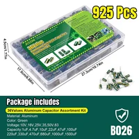 15/24/36 Values 225/460/925Pcs Aluminum Electrolytic Capacitors Aluminum Electrolytic Capacitors Assortment Kit for DIY Projects - Image 6