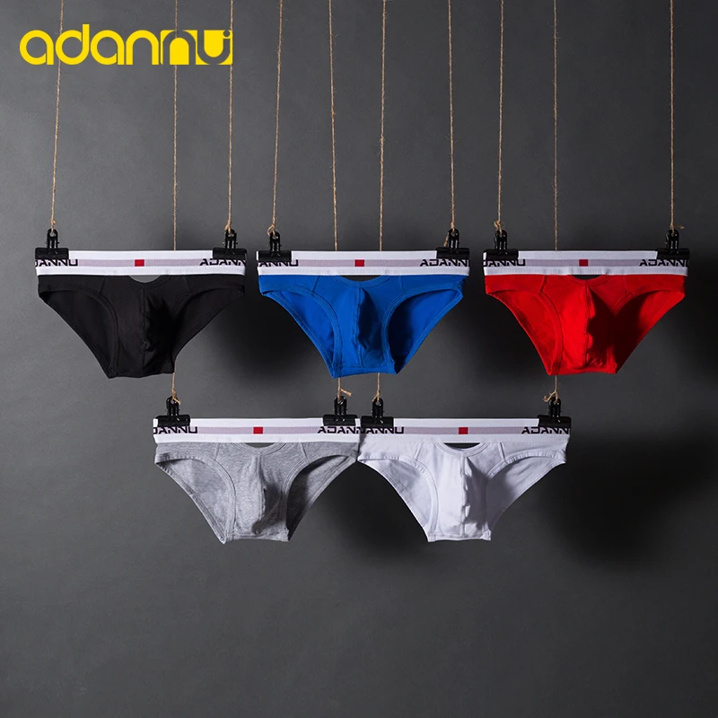 

ADANNU Men Underwear Breathable Cotton Briefs Sexy Gay Bikini Brief Sport Boxers Shorts Underpants for Men Male Panties AD7501