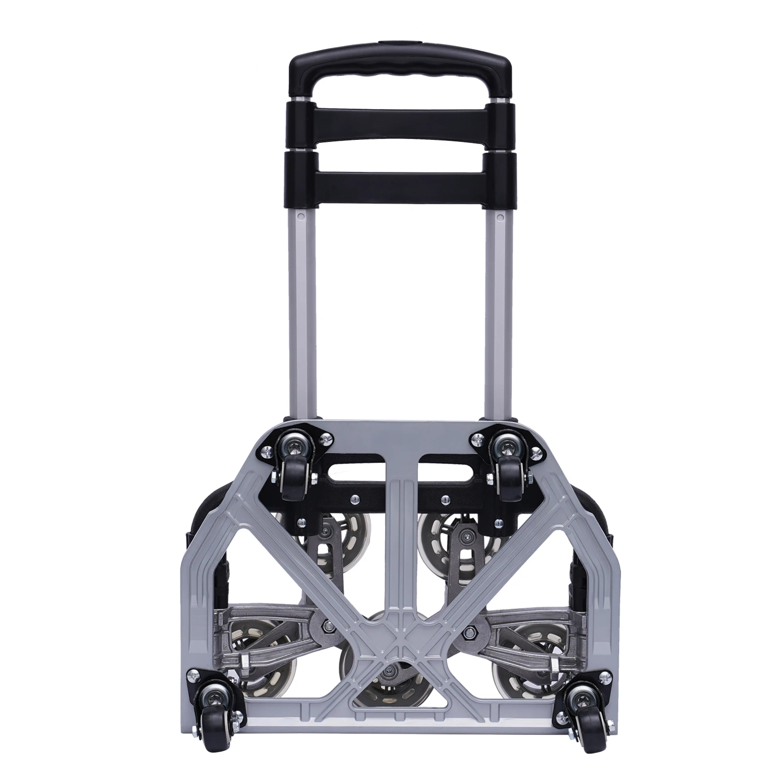 4 Small Wheels Black Folding Trolley Aluminum Alloy Wheel Frame With Cloth Bag Crystal Wheels To Carry Goods Deliveries