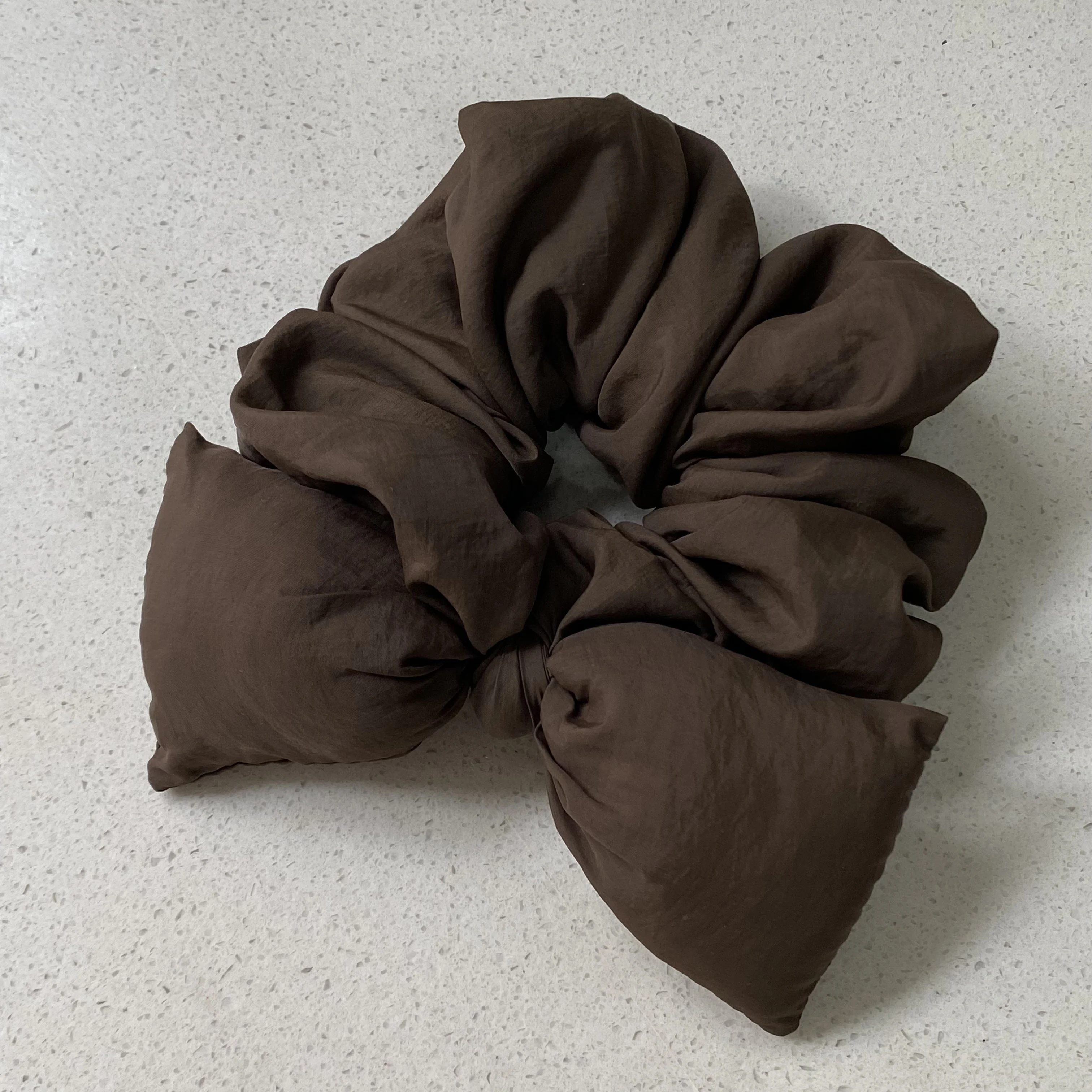1pc Oversized Bow Hair Scrunchies Set, Brown And Gray Large Bow Hair Ties, Chic And Voluminous Hair Accessories For Women