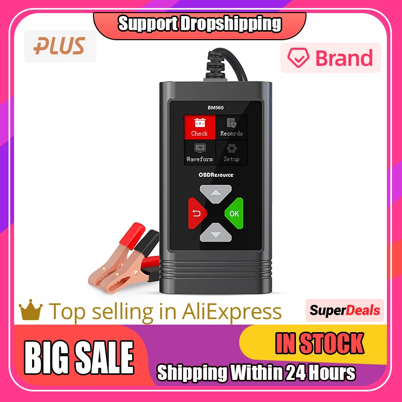 CarBatteryTester12V6VCCACircutTesterCrankingChargingTool