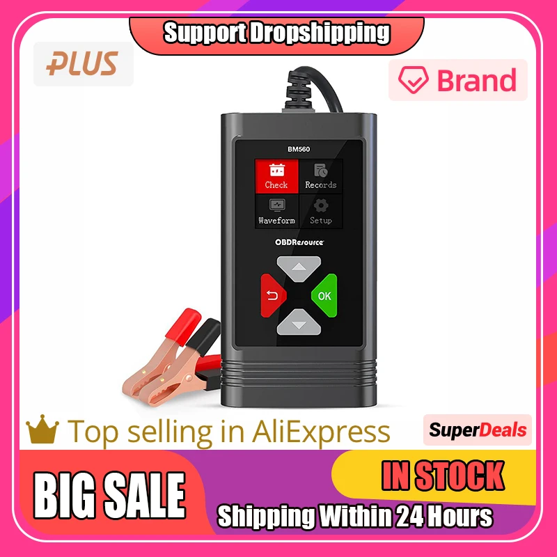 Car Battery Tester 12V 6V CCA Circut Tester Cranking Charging Tool