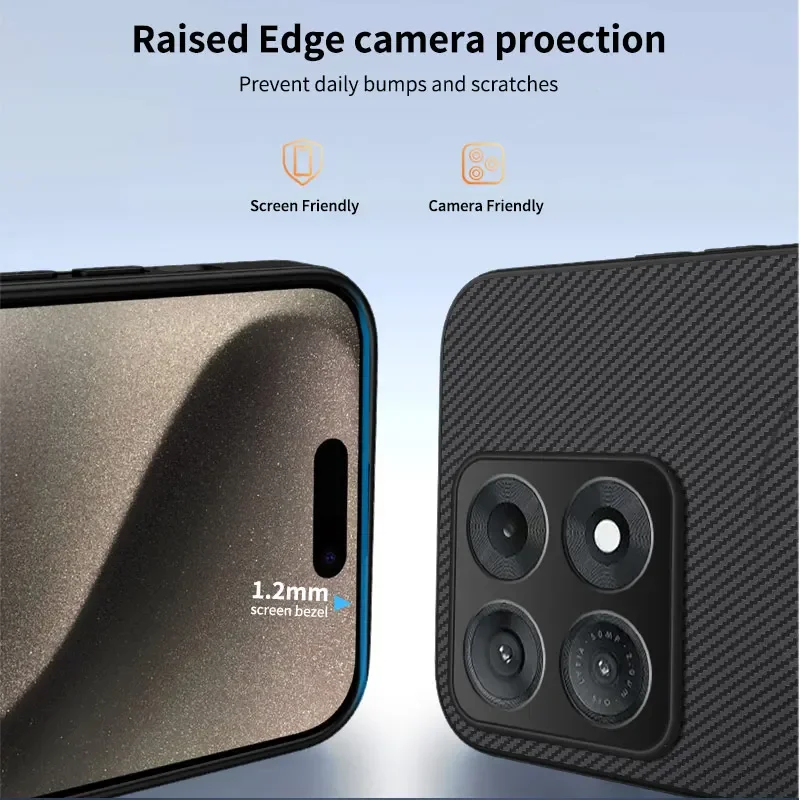 Carbon Fibre Wireless Charging Protective Phone Case with Lens Guard