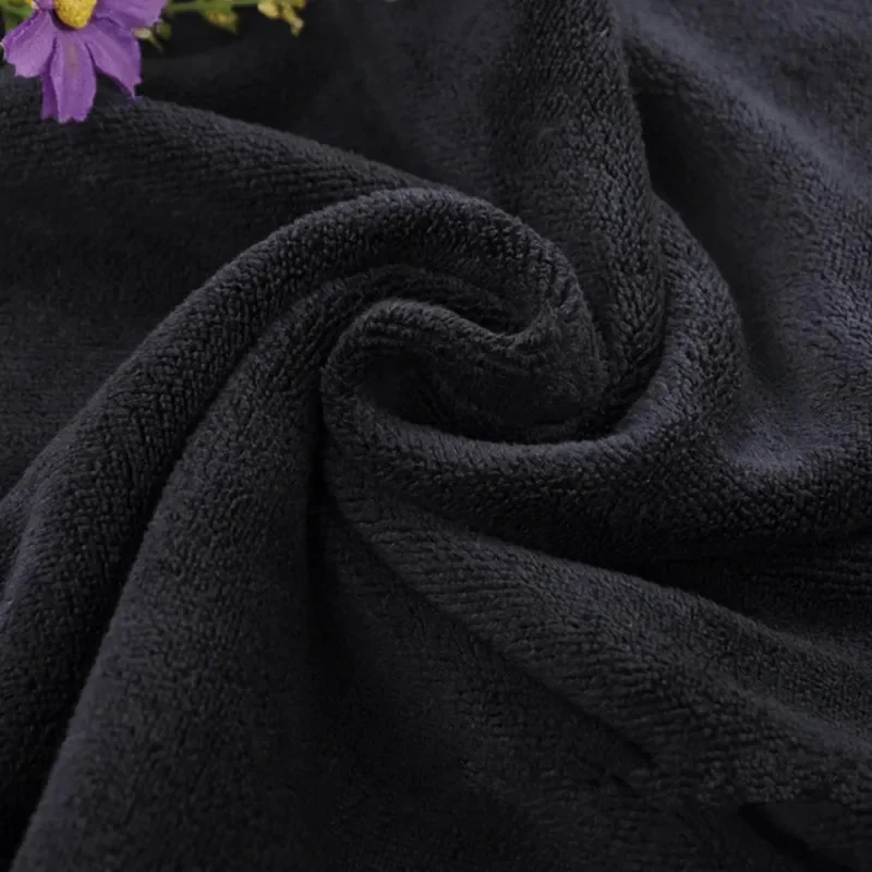 Black Large Bath Towel Cotton Super Absorbent Large Towel Face/Bath Towel Thick Soft Bathroom Towels Comfortable Beach Towels 6