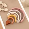 7pcs/set Baby Silicone Building Blocks BPA-Free Rainbow Stacker Nesting Puzzle Stacking Toys Toddlers Learning Montessori Toys 2