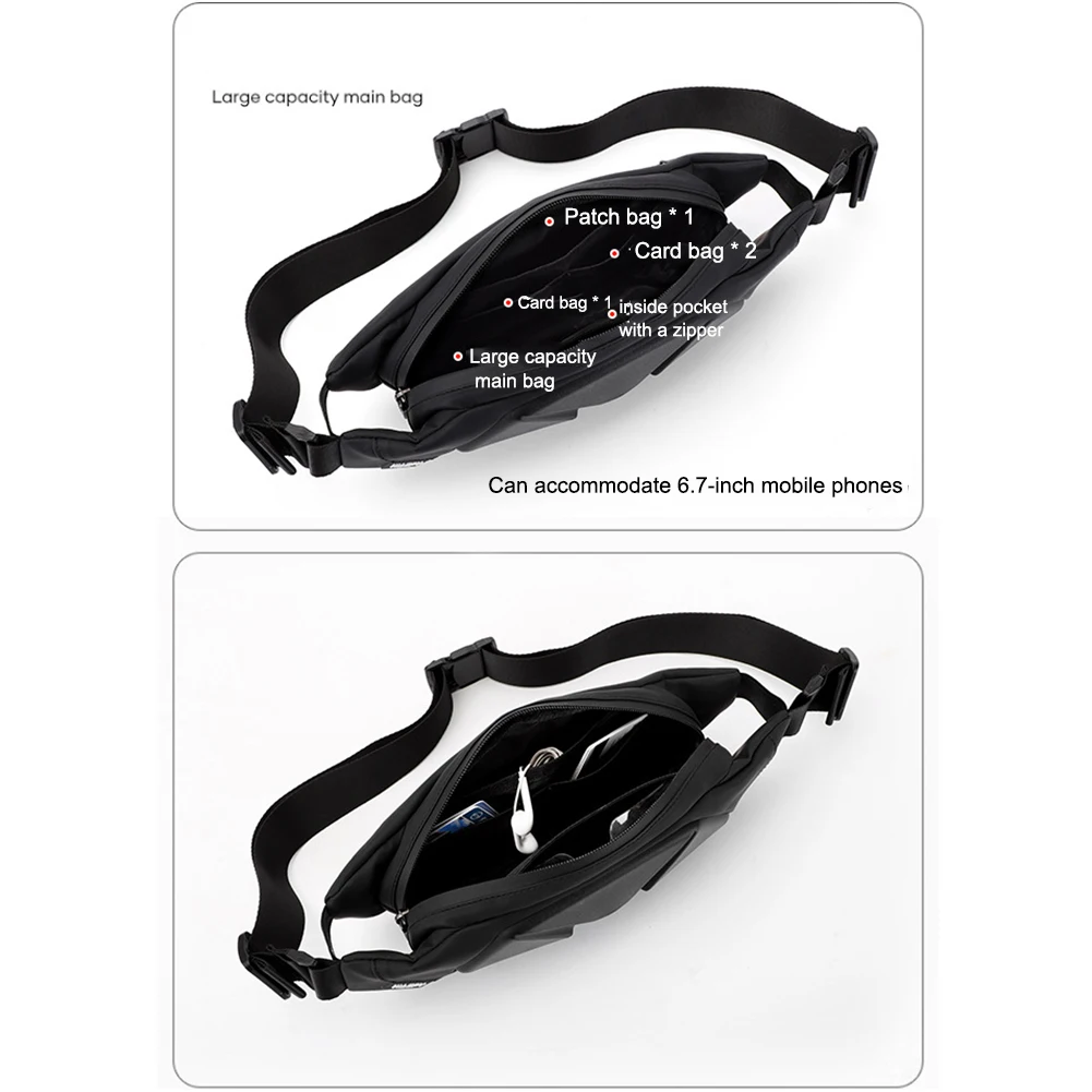 Hard Shell Crossbody Chest Bags Adjustable Men Male Shoulder Bag Multifunctional Portable Lightweight Outdoor Sports Accessories