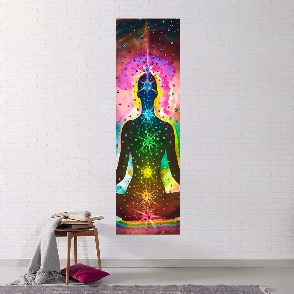 Indian Buddha Statue Meditation 7 Chakra Tapestry Wall Hanging Mandala Tapestries Wall Hanging Psychedelic Yoga Wall Hanging 5