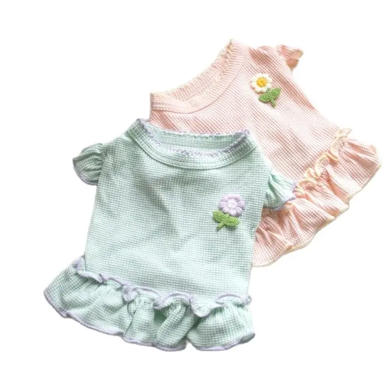 

2024 весенне-летняя одежда для собак, платье, кошка, собака, щенок, чихуахуа, Йорк, померанский Ших, Tzu, мальтейский пудель, искусственная одежда XS