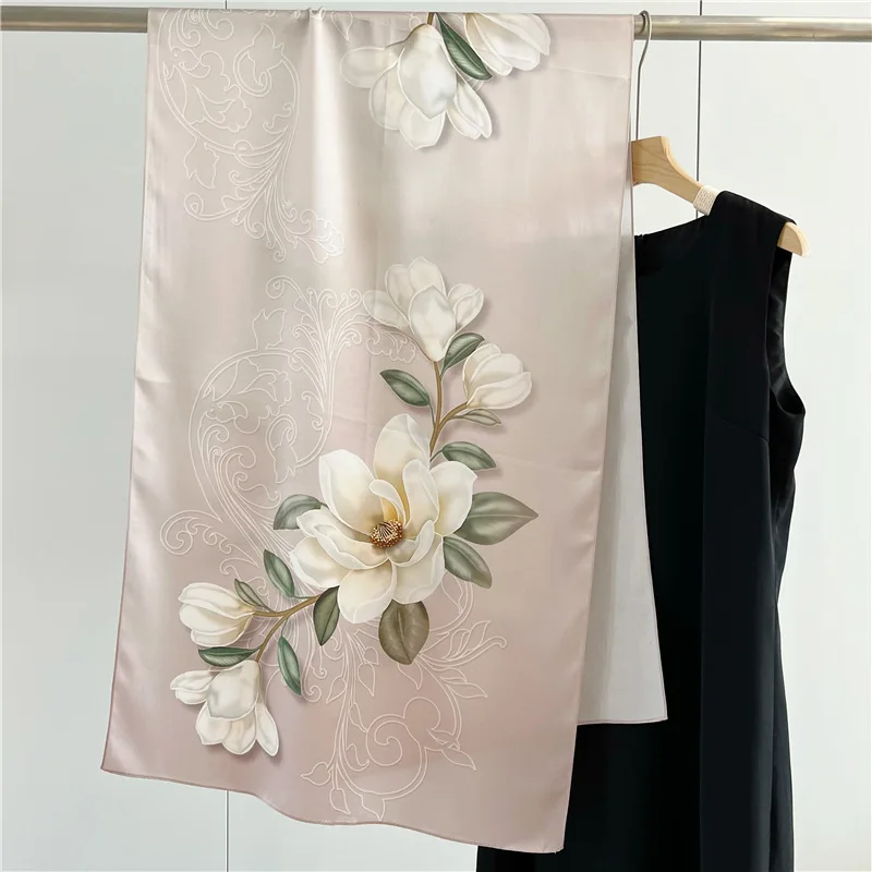 

Spring 100% Silk Scarf Women Hairband Office Lady Neck Scarves Neckerchief Bandana Foulard Design Shawl Fashion Four Seasons