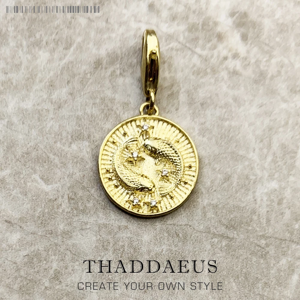 Zodiac Sign Vintage Gift Charm Pendant in 925 Sterling Silver