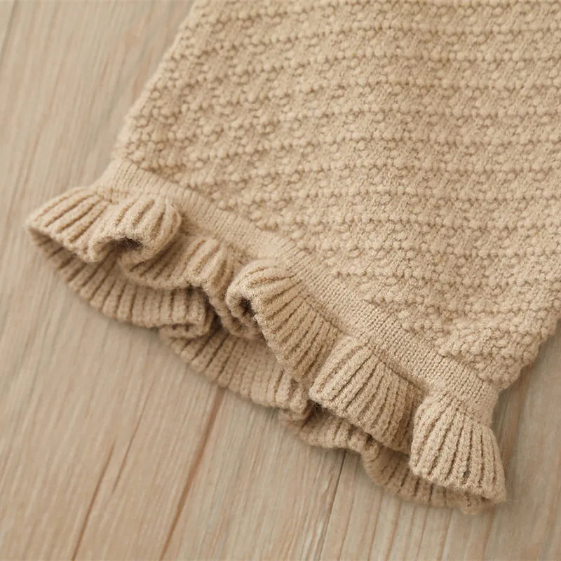 Girls Wide Leg Knit Pants Diamond Grid Pattern Trousers