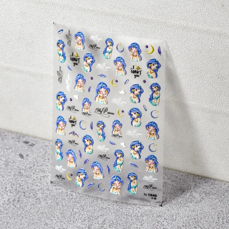 

[Meow.Sensei] Relief 1846 Hot Adhesive Cute Nail Stickers Japanese Stickers Nail Stickers Princess