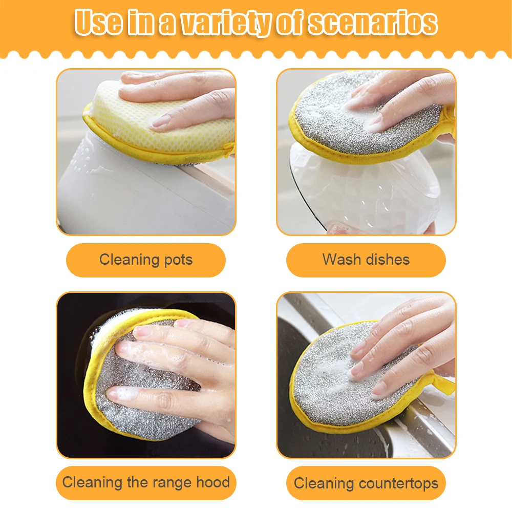 Double Side Dishwashing Sponge Pan Pot Dish Wash Sponges - Temu