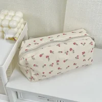 Cute Multifunctional Floral Pen Bag Student Cartoon Stationery Bag Large Capacity Pencil Case Stationery Organizer School Office 1