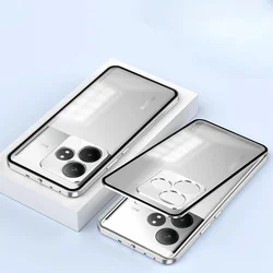 Aluminium Alloy Metal Frame Shockproof Clear Back Case for Realme GT Neo6 (Silver)