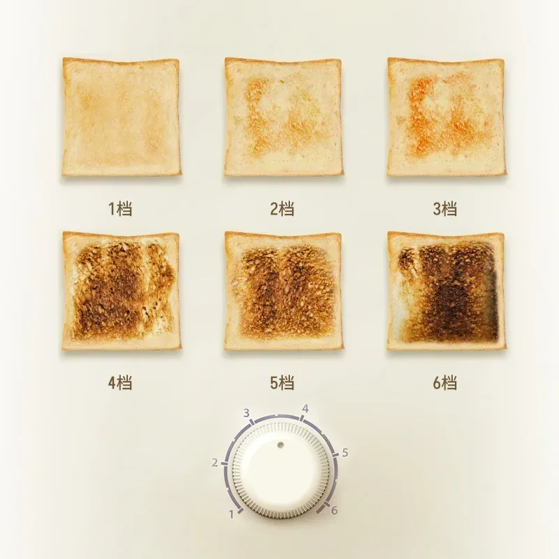 New Small Automatic Household Toaster, 6-gear Temperature Control, for Kitchen, Slice Heating, Sandwich Breakfast 6