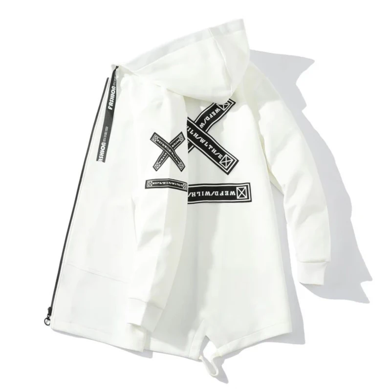 Newest Fashion Design Autumn Mens Trench Coat Streetwear Windbreaker Men Business Casual Loose Long Overcoat Vintage Jackets Out