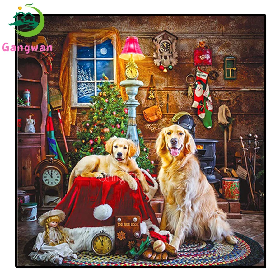 DCIDBEI Diamond Painting Square Drill 40x50 Cm – Kit Completo Con Pietre Quadrate E Tela Golden Retriever - 4