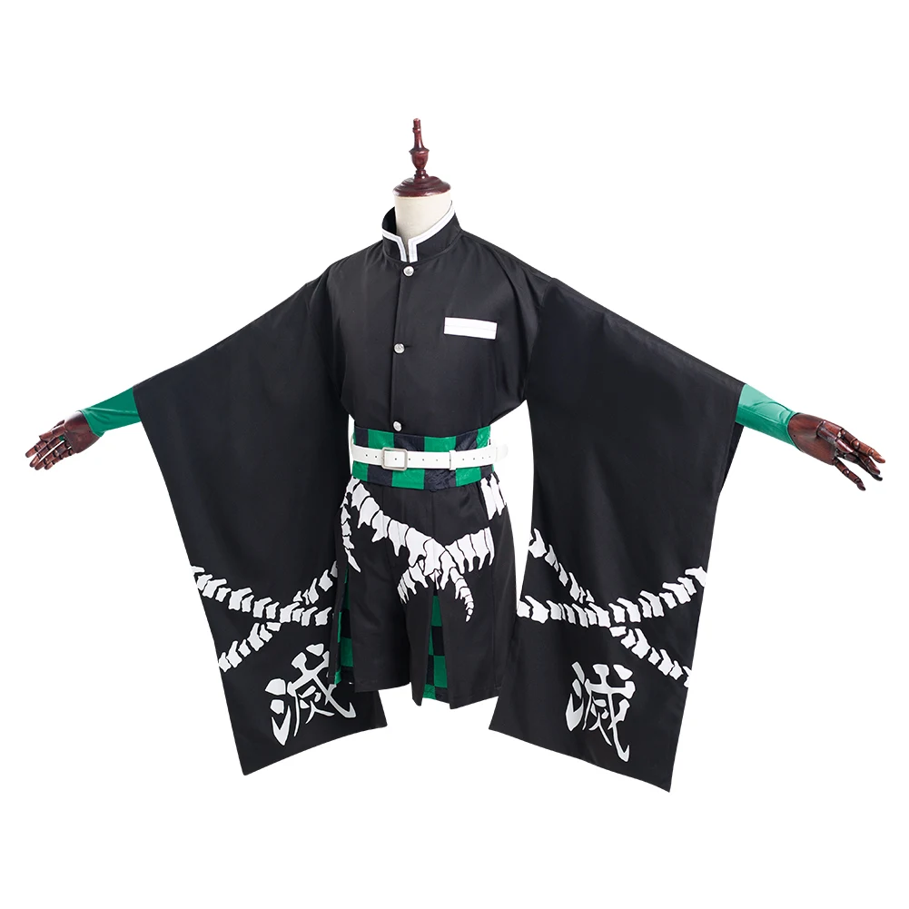 Demon Slayer: Kimetsu no Yaiba-Inspired Tanjiro Kamado Haori and Hakama Costume for Cosplay (Unofficial)