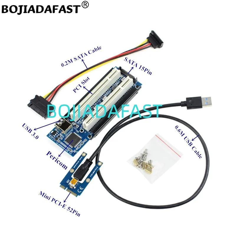 

Dual 2 PCI Slot To Mini PCI-E MPCIe Interface Adapter Riser Card Support Sound Tax Control Capture Voice Serial Parallel Cards