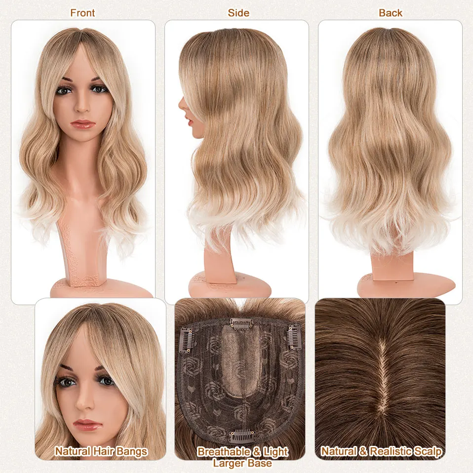 Hair Toppers Snoilite Synthetic Long Wavy Curl Hair Pieces