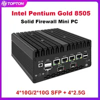 Topton Fanless Mini PC 4*/2*10G SFP+ Intel i7 13620H 8505 Firewall 4xi226-V 2.5G 2*DDR5 NVMe Industrial Computer Server Proxmox 1