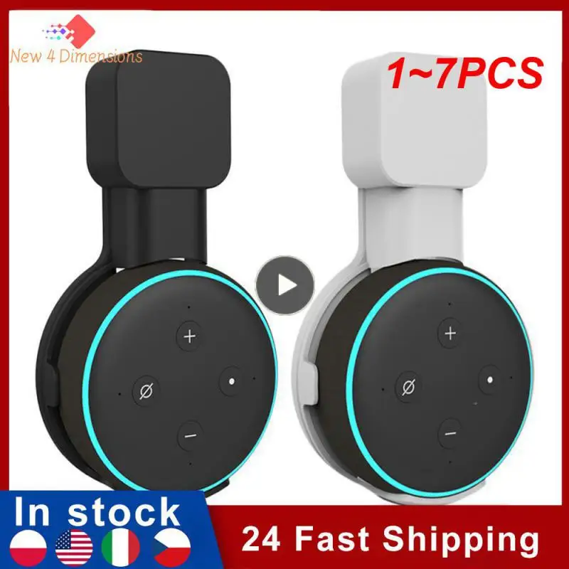 1 ~ 7Pcs Echo Dot Supporto Per Montaggio A Parete, Gancio Per Altoparlante Accessori Salvaspazio Cavo Integrato Manageme Per Altoparlante Echo Dot 3 U