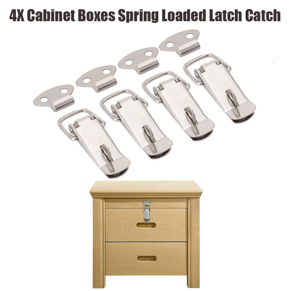 Description Picture 2 of item4 Pcs Office Toggle Catch For Door Window Spring Loaded Home  Improvement Furniture Hardware Cabinet Box Hasp Locks Buckle