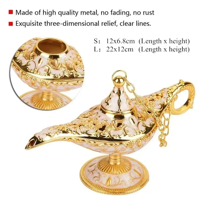 Mythical Aladdin Genie Lamp Magic Teapot Retro Home Decoration Traditional Hollow Out Fairy Tale Wishing Pot Aladdin Lamp Decor