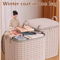Clothes Organizer Wardrobe Storage Boxes with Lids Houndstooth Blanket Organizers with Handle Closet Wardrobe Zipper Bags 1