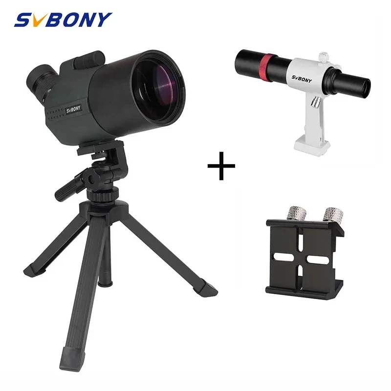 

SVBONY SV41 Pro 28-84x80 Mak Spotting Scopes +SV182 6x30 Metal Optical Finder + Small Dovetail Plate for Target Shooting