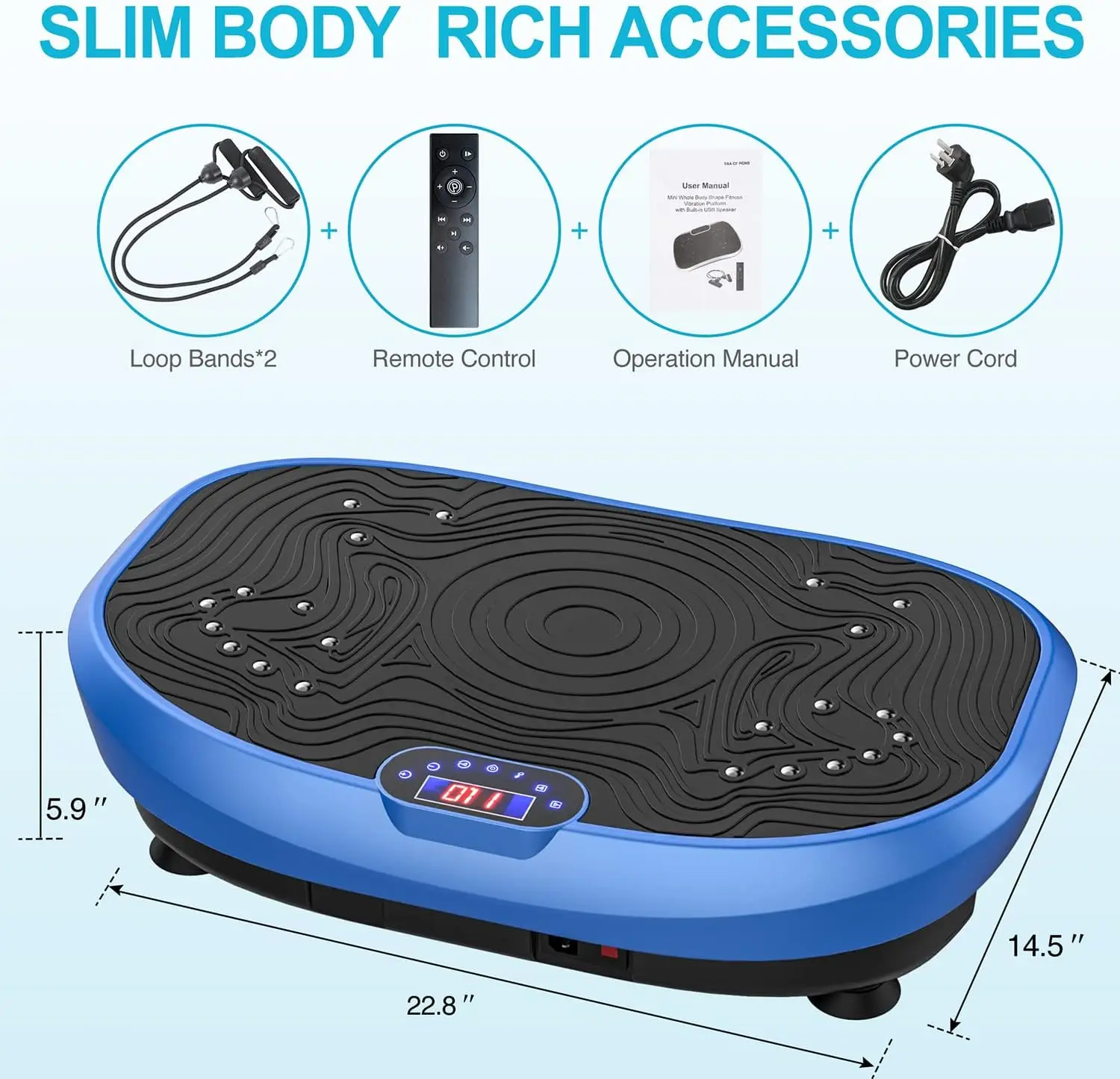Vibration Plate Exercise Machine Whole Body Workout Portable Mini Vibrate Fitness Platform Lymphatic Drainage Machine for Weight