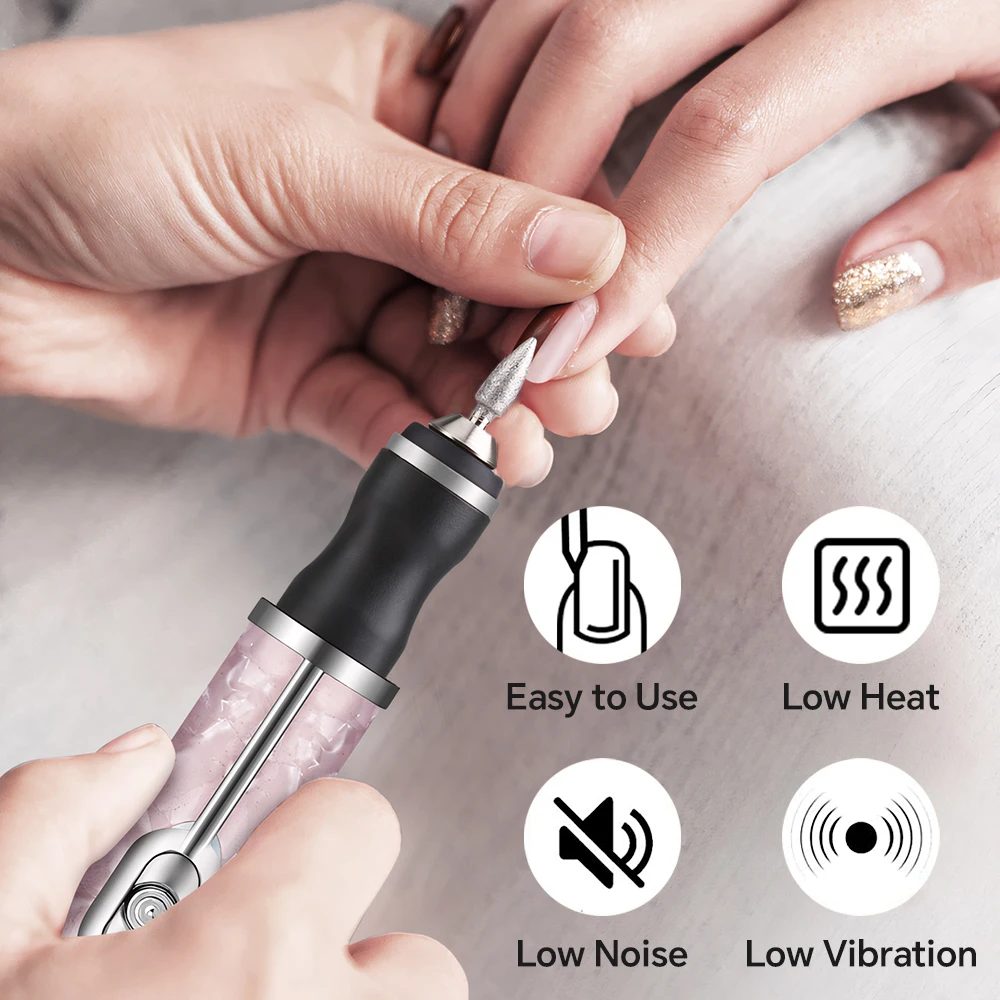 Cordless Electric Nail Drill Kit, Rechargeable Nail Drill Machine for Acrylic Removal, Manicure Pedicure Nail Set for Beginner