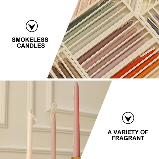 4 Db Szár Székes Illatos Díszítő Pólus Gyertyák Étkező Ömlesztett Kúpos Dekoratív Lámpák - Image 6