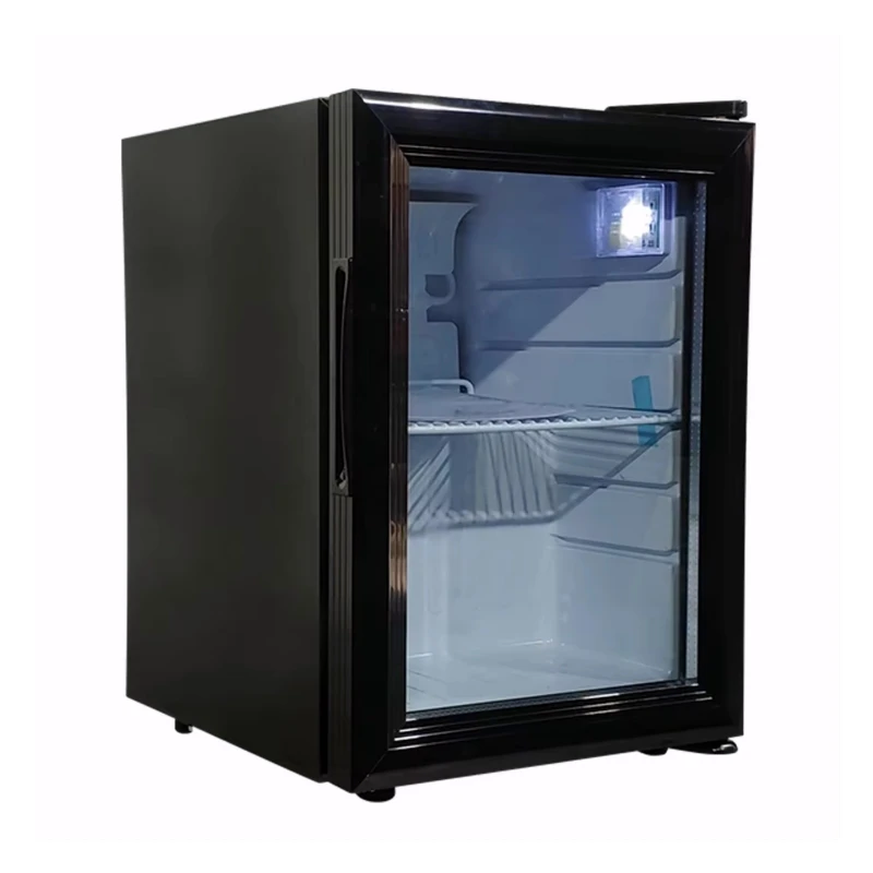 Vanace SC 21L Compact Refrigerator LED Light Glass Door Energy Drink Chocolate Cooler Compressor Mini Fridge