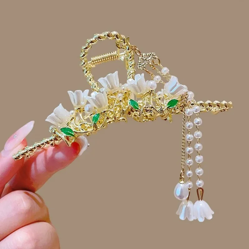 New Chinese Style, Antique Tassel Clip,Female, High-end,Shark Clip At The Back of The Head,Chinese Style Hair Clip,2024 Headwear