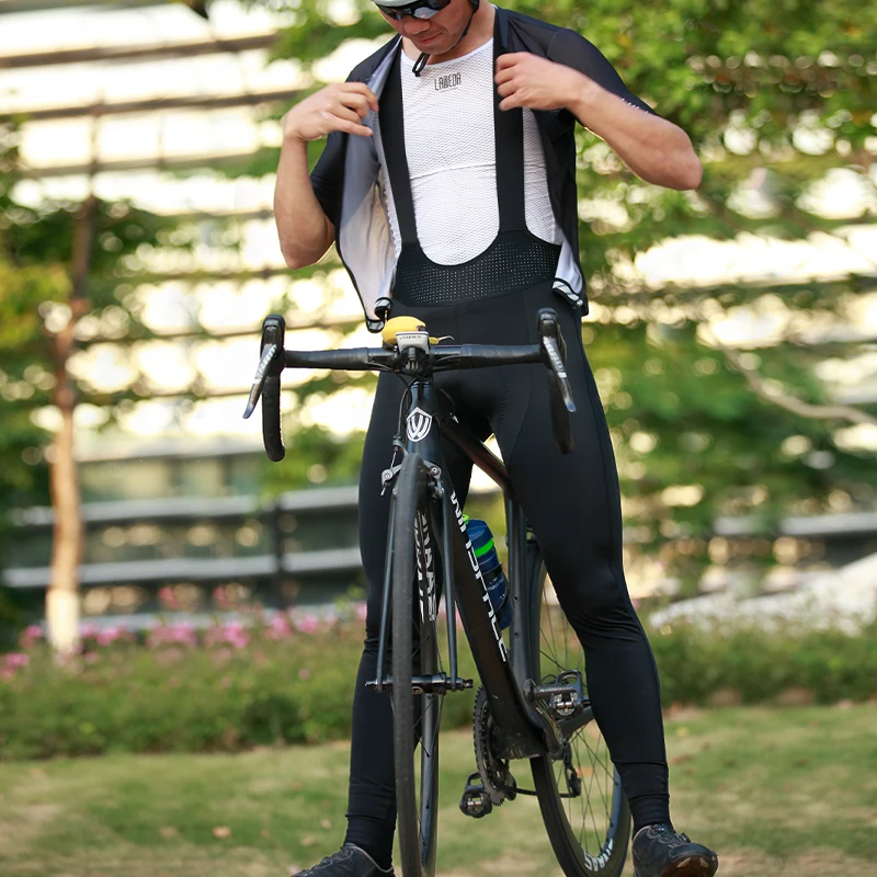 Spring MTB Cycling Bib Pants with Padded Man Bicycle Clothing Men's Road Bike Long Leggings Trousers Riding Bike Bib Tights