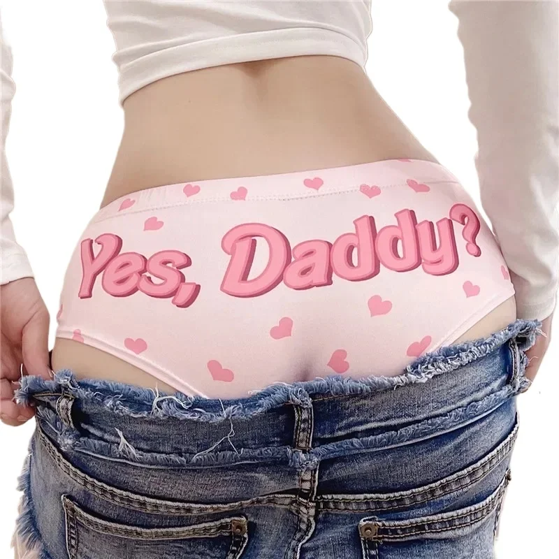 Kawaii 3d calcinha feminina sim papai corações engraçado impressão adorável push up briefs lingerie tanga para o sexo feminino - AliExpress 200574005